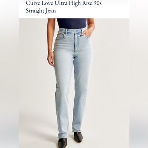 Abercrombie & Fitch Curve Love Ultra High Rise 90s Straight Jean
